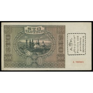 100 złotych 1.08.1941, seria A, numeracja 7993901, ze s...