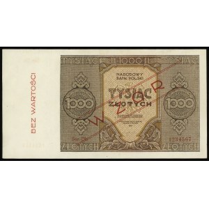 1.000 złotych 1945, seria Dh, numeracja 1234567, obustr...