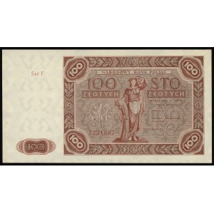 100 złotych 15.07.1947, seria F, numeracja 7231867, Luc...
