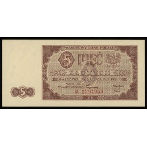 5 złotych 1.07.1948, seria AC, numeracja 2294959, Lucow...