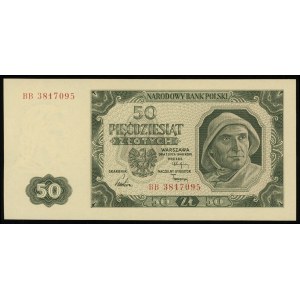 50 złotych 1.07.1948, seria BB, numeracja 3817095, Luco...