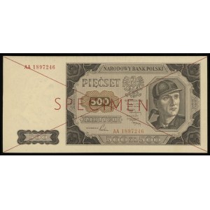 500 złotych 1.07.1948, seria AA, numeracja 1897246, obu...
