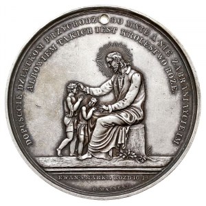 medal na pamiątkę chrztu autorstwa J. Majnerta, Aw: Chr...