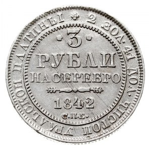 3 ruble 1842 СПБ, platyna 10.28 g, Bitkin 88 (R), Fr. 1...