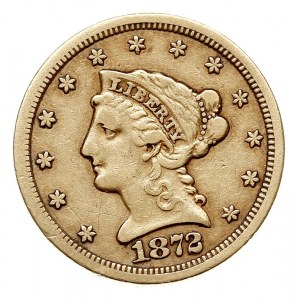 2 1/2 dolara 1872 S, San Francisco, typ Coronet, złoto ...