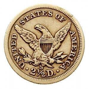 2 1/2 dolara 1872 S, San Francisco, typ Coronet, złoto ...