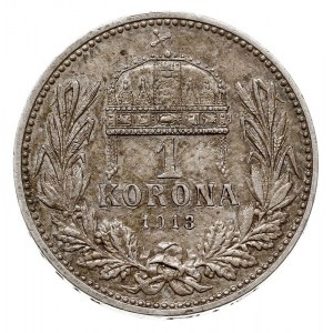 1 korona 1913 KB, Krzemnica, Huszar 2204, Her. 815, nak...