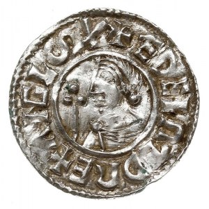 denar typu Crux, 991-997, mennica Lincoln, mincerz Leof...