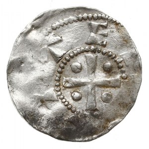 Tiel, Henryk II 1002-1024, denar, Aw: Głowa króla na wp...