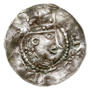 Esslingen, Henryk II 1002-1024, denar, Aw: Popiersie kr...