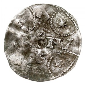 Strassburg, Henryk II 1002-1024, denar, Aw: Korona, Rw:...