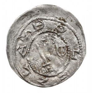 denar, 1157-1166, Aw: Popiersie z mieczem, wokoło BOLEZ...