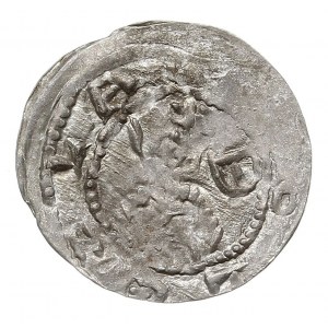 denar, 1157-1166, Aw: Popiersie z mieczem, wokoło BOLEZ...
