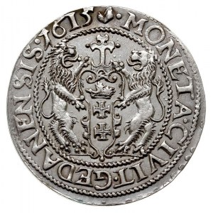 ort 1615, Gdańsk, duża głowa króla, kropka za łapą nied...