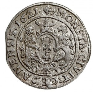 ort 1621, Gdańsk, Shatalin G21-4 (R1), rzadki, moneta z...