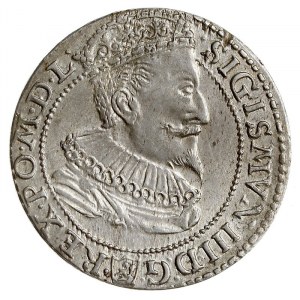 szóstak 1596, Malbork, odmiana z małą głową króla, wyśm...