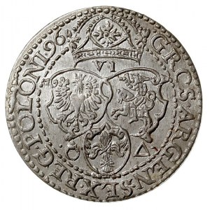 szóstak 1596, Malbork, odmiana z małą głową króla, wyśm...