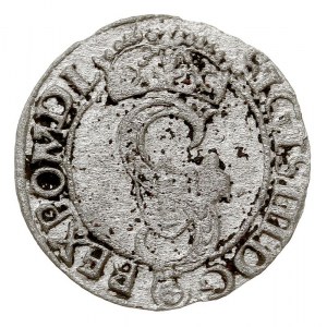 szeląg 1593, Olkusz, na awersie znak Jabłko w tarczy, n...