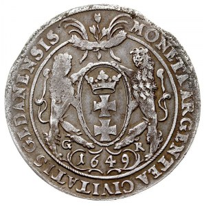talar 1649, Gdańsk, Aw: Popiersie z małą głową króla w ...