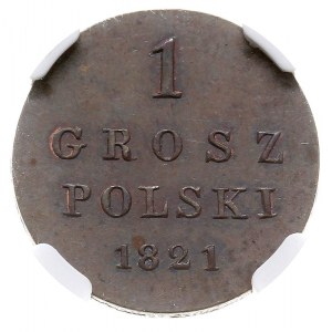 1 grosz polski 1821, Warszawa, Plage 208, Berezowski 4,...