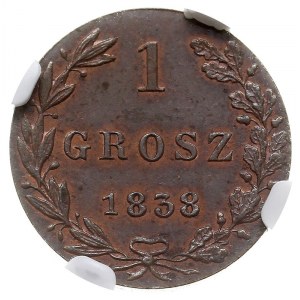 1 grosz polski 1838, Warszawa, Plage 251, Berezowski 4,...