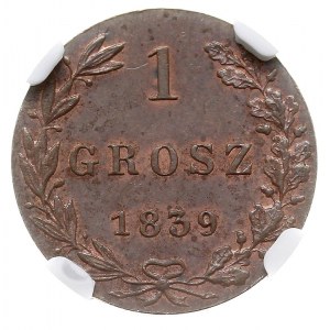 1 grosz polski 1839, Warszawa, Plage 254, Berezowski 4,...