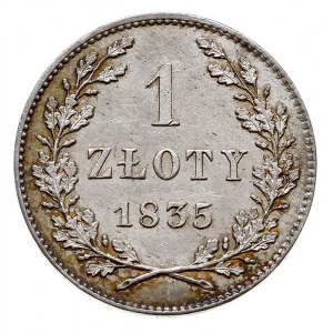 1 złoty 1835, Wiedeń, Plage 294, wyśmienity stan zachow...