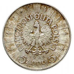 5 złotych 1936, Józef Piłsudski, Parchimowicz 118.c, pi...