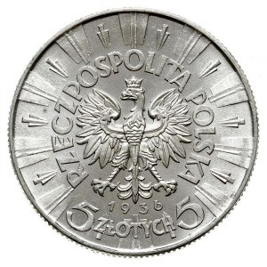 5 złotych 1936, Józef Piłsudski, Parchimowicz 118.c, pi...