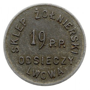 Lwów - 50 groszy Sklepu Żołnierskiego 19 Pułku Piechoty...