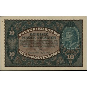 10 marek polskich 23.08.1919, seria II-AZ, numeracja 75...