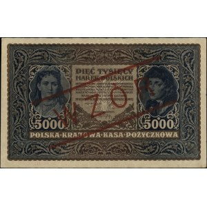 5.000 marek polskich 7.02.1920, obustronny czerwony uko...