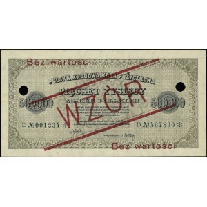 500.000 marek polskich 30.08.1923, seria D, numeracja 0...