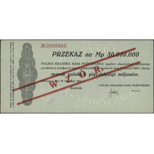 przekaz na 50.000.000 marek polskich 20.11.1923, numera...