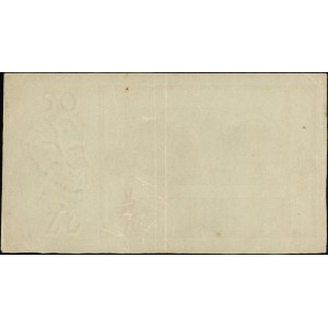 niedokończony druk banknotu 50 złotych 28.08.1925, bez ...