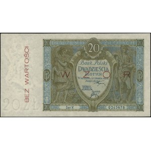 20 złotych 1.03.1926, seria V, numeracja 0245678, obust...