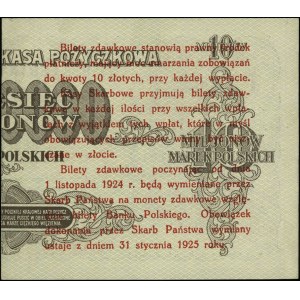 5 groszy 28.04.1924, nadruk na lewej części banknotu 10...