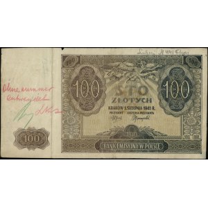 100 złotych 1.08.1941, bez oznaczenia serii i numeracji...