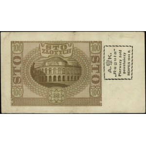100 złotych 1.03.1940, seria D, numeracja 5853213, z na...