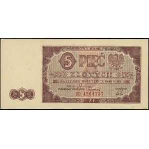 5 złotych 1.07.1948, seria BD, numeracja 4264757, Lucow...