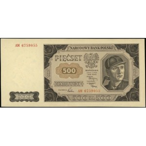 500 złotych 1.07.1948, seria AM, numeracja 6759055, Luc...
