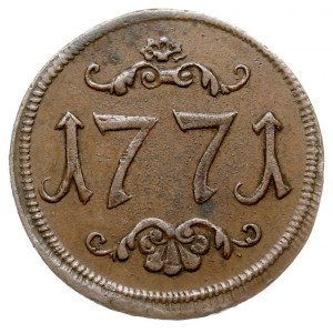 Gdańsk- żeton Ławy Trzech Króli 1771 r., Aw: Trzy koron...