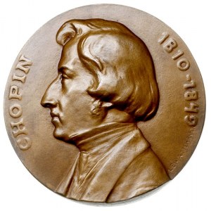 Fryderyk Chopin -medal jednostronny z 1910 roku z sygna...