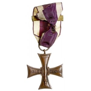 Krzyż Walecznych 1920, dwukrotnie nadany, brąz 44 x 44 ...