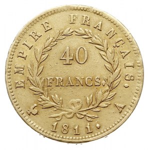 Napoleon I 1804-1815, 40 franków 1811/A, Paryż, złoto 1...