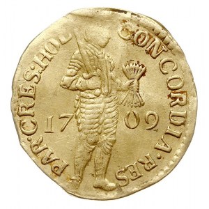 Holandia, dukat 1709, Holandia, złoto 3.42 g, Delmonte ...