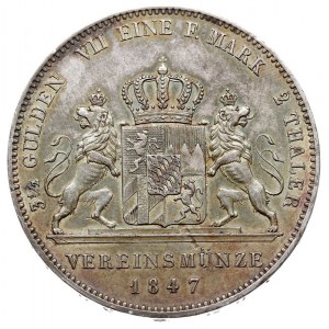 Ludwik I 1825-1848, dwutalar = 3 1/2 guldena 1847, J. 6...