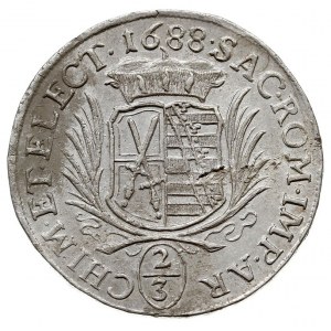 Jan Jerzy III 1680-1691, 2/3 talara (gulden) 1688, Drez...