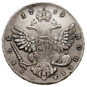 rubel 1739, Moskwa, srebro 25.58 g, Bitkin 204, Diakov ...
