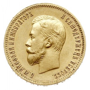 10 rubli 1910 ЭБ, Petersburg, złoto 8.59 g, Bitkin 15 (...